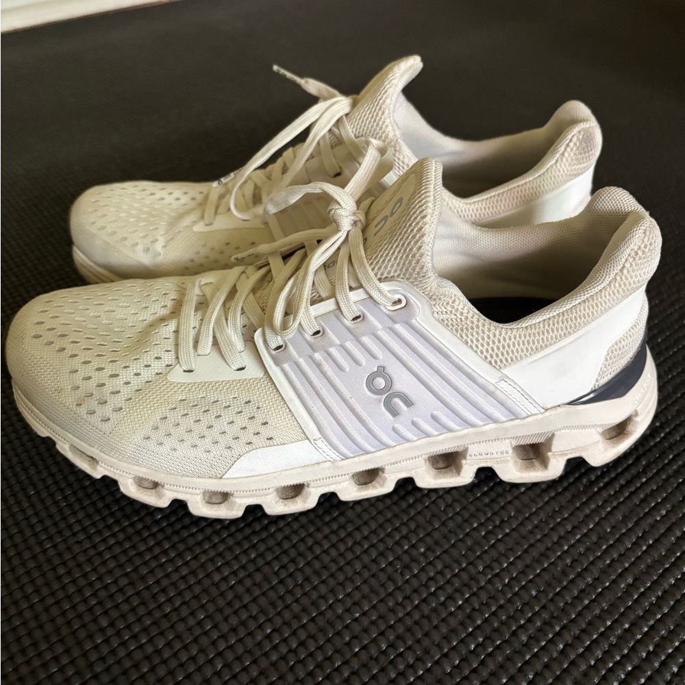 On Cloud Running Cream Athletic Sneakers